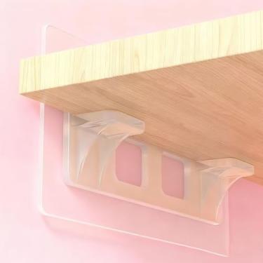 Imagem de Estacas de suporte de prateleira de plástico, pinos autoadesivos para armário, suportes de prateleira sem perfuração para armário de cozinha, armário, estante de livros e armazenamento de parede