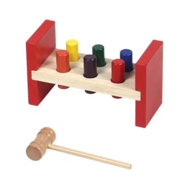 Imagem de Brinquedo De Martelo De Madeira Montessori Para Crianças, Habilidades 