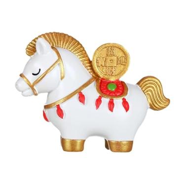 Imagem de Ｂｅｓｇａ Estatueta de Cavalo Pequena, Ornamento de Mesa, Decoração Feng Shui para Quarto, Armário ou Prateleira, Cavalo Branco
