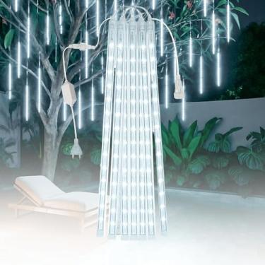 Imagem de Cascata 8 Tubos Pisca Pisca Chuva Gelo 50cm Luz Branco