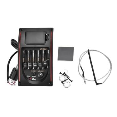 Imagem de Almencla Captador piezoelétrico para guitarra com afinador, controle de volume, equalizador de 5 bandas e pré-amplificador.