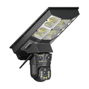 Imagem de Tangxi Luz de Rua Solar e Câmera de Segurança, Luzes Solares Com Sensor de Movimento, Câmeras de Segurança FHD 1080P Com Lente Dupla, Rede 4G, Detecção Humana PIR, Armazenamento Em
