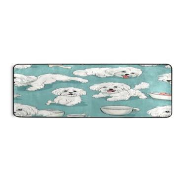 Imagem de Qilmy Tapete de corredor de cachorro pequeno fofo 183 x 61 cm, antiderrapante, antifadiga, confortável, tapetes longos, para quarto, sala de estar, banheiro, corredores, entrywa578
