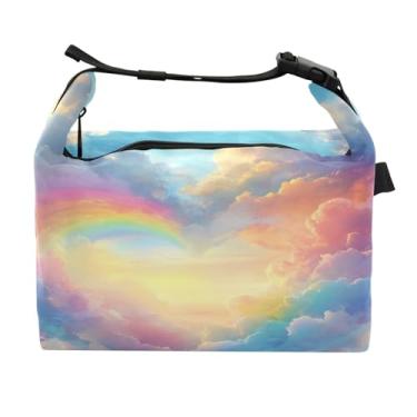 Imagem de STAYTOP Lancheira Rainbow Love Heart com fivela de alça, lancheira isolada para meninos e meninas, lancheira térmica para trabalho escolar