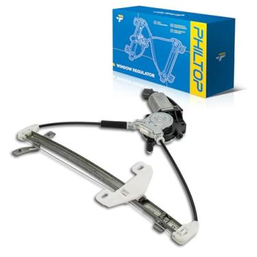 Imagem de PHILTOP Regulador de vidro elétrico do lado do passageiro traseiro direito 748-045 com motor compatível com Honda Accord 2003 2004 2005 2006 2007