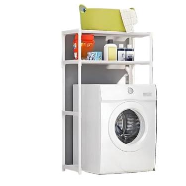 Imagem de Prateleira Organizadora Com Prateleiras Lavanderia Para Máquina de Lavar(2 andar Branco)