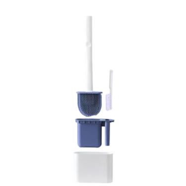 Imagem de 2 em 1 Escova de Silicone para Vaso Sanitário - Base de Banheiro Privada, Alta Eficiência(aleatório)