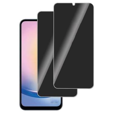 Imagem de 2 PCs Vidro Temperado Anti-Espião, para Samsung Galaxy A25, Protetor da Tela de Privacidade Filme de Vidro
