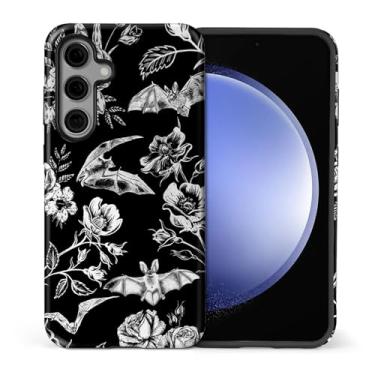 Imagem de MQJCYB Capa para Samsung Galaxy S25 FE, híbrida, resistente, 2 em 1, de corpo inteiro, resistente, à prova de choque, capa brilhante para Samsung Galaxy S25 FE morcegos góticos escuros