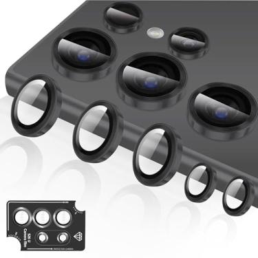Imagem de ZXZone Protetor de lente para câmera Samsung Galaxy S26 Ultra, protetores de lente individuais, vidro temperado ultrafino com borda de alumínio, compatível com capa, 1 conjunto, preto