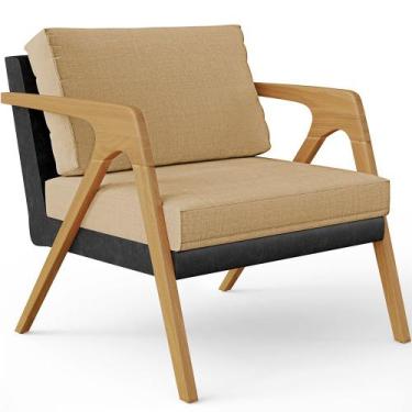 Imagem de Poltrona Decorativa Para Sala De Estar Pietra L02 material sintético P