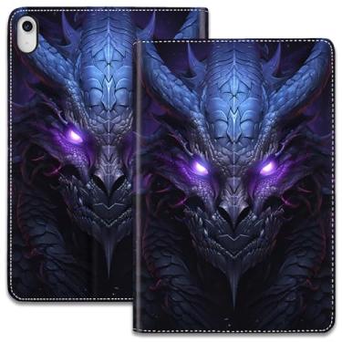 Imagem de Capa para iPad (A16) 11ª geração 11 polegadas 2025 / iPad 10ª geração 10,9 polegadas 2022, suporte ajustável, auto despertar/hibernar, capa inteligente - dragão roxo