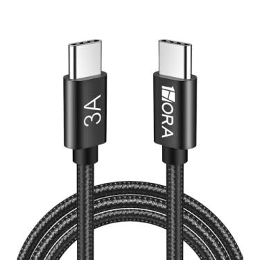 Imagem de Cabo de Dados 1 Hora Usb C Macho/Macho Carga Rápida 3A 2 Metro Preto Design Resistente Ampla Compatibilidade
