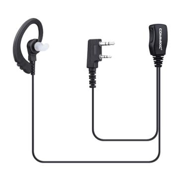 Imagem de COMMIXC Pacote com 2 fones de ouvido de rádio bidirecionais com microfone PTT, 3,5 mm + 2,5 mm, 2 pinos, compatível com Kenwood ProTalk FreeTalk Bao Feng Walkie Talkies
