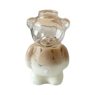 Imagem de Caneca De Café Em Forma De Urso De 320ML Com Canudo, Copo De Vidro Tra