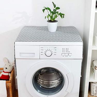 Imagem de GLOGLOW Capa de Armazenamento de Linho de Algodão para Geladeira, Protetor à Prova de Poeira para Máquinas de Lavar e Eletrodomésticos, 67 X 28 Polegadas, Ferramentas de Cozinha Multiuso (55 * 130cm