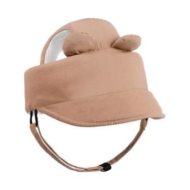 Imagem de KAIYUEMAOYI Capacete Infantil, Chapéu, Estrutura Acolchoada, Respirável, Protege a Cabeça Do Bebê, Material Flexível, Fivela Ajustável, Proteção Contra Quedas, Ta, café, Tamanho real
