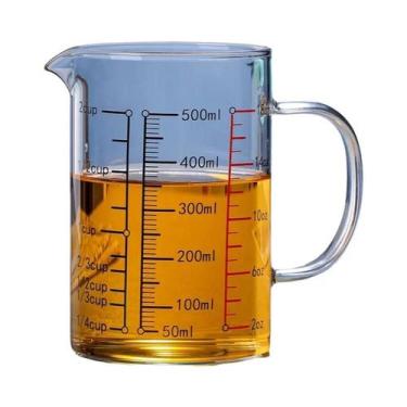 Imagem de Copos Medidores De Vidro Borossilicato Transparente Com Alça E Bico Em