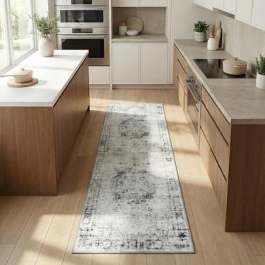 Imagem de Zanipex Tapetes de área de 20 x 25 cm para sala de estar, tapetes laváveis para quarto, 13 x 17 cm, entrada de corredores, cozinha, tapete boho interno, tapete bege para escritório (cinza creme macio