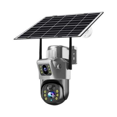 Imagem de Câmera IP Solar Externa 4K 8MP V380 pro Com 2 Lentes, Visão Noturna, W