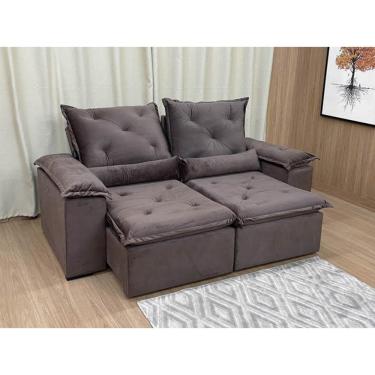 Imagem de Sofá Retrátil Reclinável 1,80 m Marrom 500 Athenas Premium