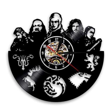 Imagem de Relógio de parede Game of Thrones, disco de vinil de Jon Snow Daenerys