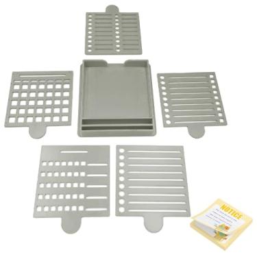 Imagem de Suporte de notas adesivas compatível com notas Post It, estêncil de notas adesivas com cinco modelos, adequado para notas adesivas de 7 x 7 cm, organizador de bloco de notas com modelo de desenho de