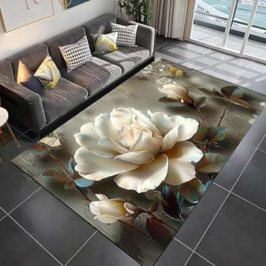 Imagem de Tapete com estampa de borboletas para casa, sala de estar, quarto, tamanho grande, banheiro, decoração de casa, 80 x 120 cm