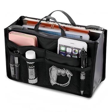 Imagem de Bolsa organizadora de bolsa, bolsa de transporte multiseção para material de escritório e eletrônicos, organizador portátil com alças para deslocamento, viagens de negócios e uso no local de trabalho