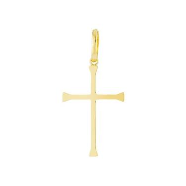 Imagem de Pingente Ouro 18k Cruz Crucifixo Palito Polido PG-032 - 750NETOZ