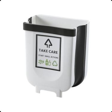 Imagem de Lixeira Dobrável de Parede para Porta de Armário 9L  Compacta, Articul