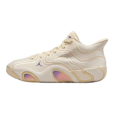 Imagem de Nike Tatum 3 Tênis de basquete infantil grande (HV5893-100, Sail/Muslin/Pale Ivory/Dark Iris), Vela/musselina/marfim claro/íris escura, 5 Big Kid