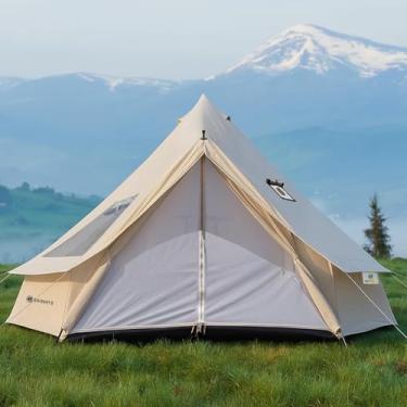 Imagem de Barraca Bell Yurt, barraca quente de luxo à prova d'água para 4 estações com conector de fogão/ar condicionado/2 claraboias para acampamento ao ar livre em família Oxford Glamping Tendas para vida