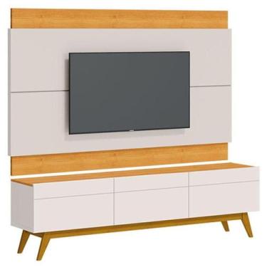 Imagem de Rack Bancada 3 Gavetas E Painel Para Tv Classic 1.8 Off White Nature -