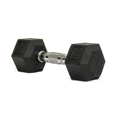 Imagem de Halter Dumbell Emborrachado Sextavado Cromado Rae - 7kg-Unissex