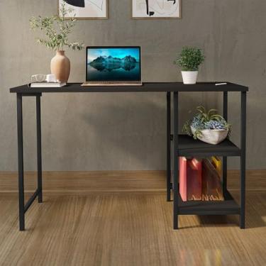 Imagem de Escrivaninha Mesa Office Estudo Estilo Industrial 110cm Móveis(Preto/preto)