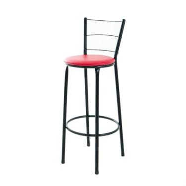 Imagem de Banqueta Banco de 3 Arame – Ideal para Cozinha, Bares e Área Gourmet, Resistente e Compacta(VERMELHO)