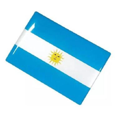Imagem de Adesivo Resinado Em Alto Relevo Bandeira Da Argentina 6x4 Cm - STARPAC