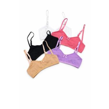 Imagem de Kit Com 5 Sutiã Menina Moça Sem Bojo Confort Regulagem, G  12