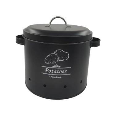 Imagem de DimyFew Recipiente de Armazenamento de Legumes com Furos para Ventilação, Lata de Metal...