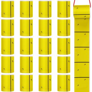 Imagem de Qualirey Armadilhas gigantes pegajosas para moscas para pendurar em ambientes internos e externos, fitas não tóxicas, matador de mosquitos, para plantas de mosquito, casa, cavalo estável (7 metros