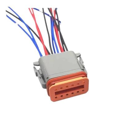 Imagem de SSXLSMYXGS 12 pinos DT06-12S DT04-12P à prova d'água sensor de velocidade chicote de fios conector de vedação de óleo traseiro do virabrequim SSXLSMYXGS(12p female,1 set)