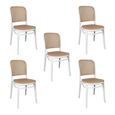 Imagem de Oficial Webshop - Kit 5 Cadeiras de Jantar Roma para Sala e Cozinha - Branco
