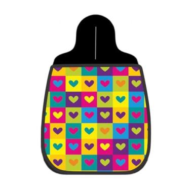 Imagem de Lixeira De Carro Organizador Lixinhocar Coração Colorido Xadrez 86