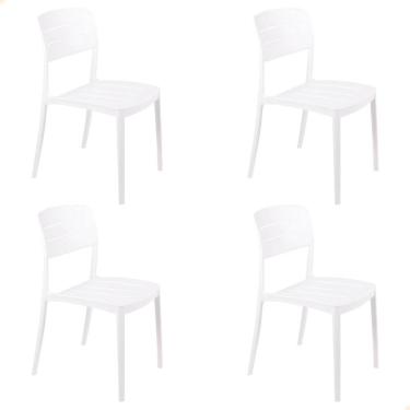 Imagem de Kit 4 Cadeira Tramontina Amélia Em Polipropileno Cor Branco 92098010