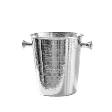 Imagem de Balde de gelo de aço inoxidável com alça para decoração de festa criativa de festa (prata, pequeno)