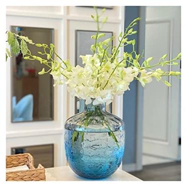 Imagem de x3anggyt5 Vaso de flores, decoração de vaso de vidro vitrificado de luxo nórdico, mesa de sala de estar, arranjo de flores, vasos de flores com pingente hidropônico decoração de casa (pequeno)