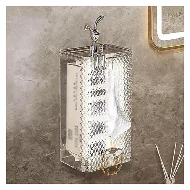 Imagem de KHUTRW3D Caixa de lenços moderna para pendurar na parede, suportes de papel higiênico sem perfuração, caixa de cobertura de lenços para cozinha, banheiro, bancadas, cômodos de quarto e mesas de mesa