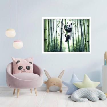 Imagem de Quadro Decorativo Panda Canavial - 50X70Cm