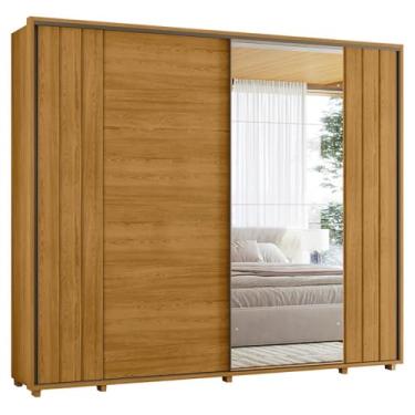Imagem de Guarda Roupa Casal Dali 2 Portas Deslizante Com Espelho 278 cm Cumaru Madetec